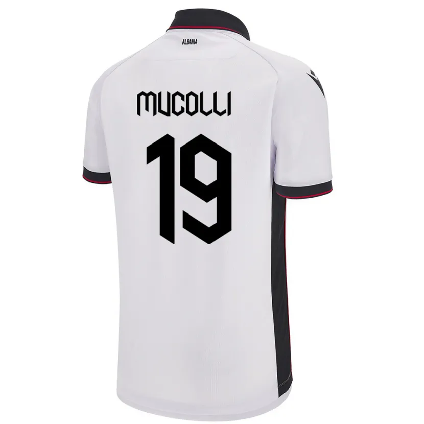 Danxen Damen Albanien Arbnor Mucolli #19 Weiß Auswärtstrikot Trikot 24-26 T-Shirt Schweiz