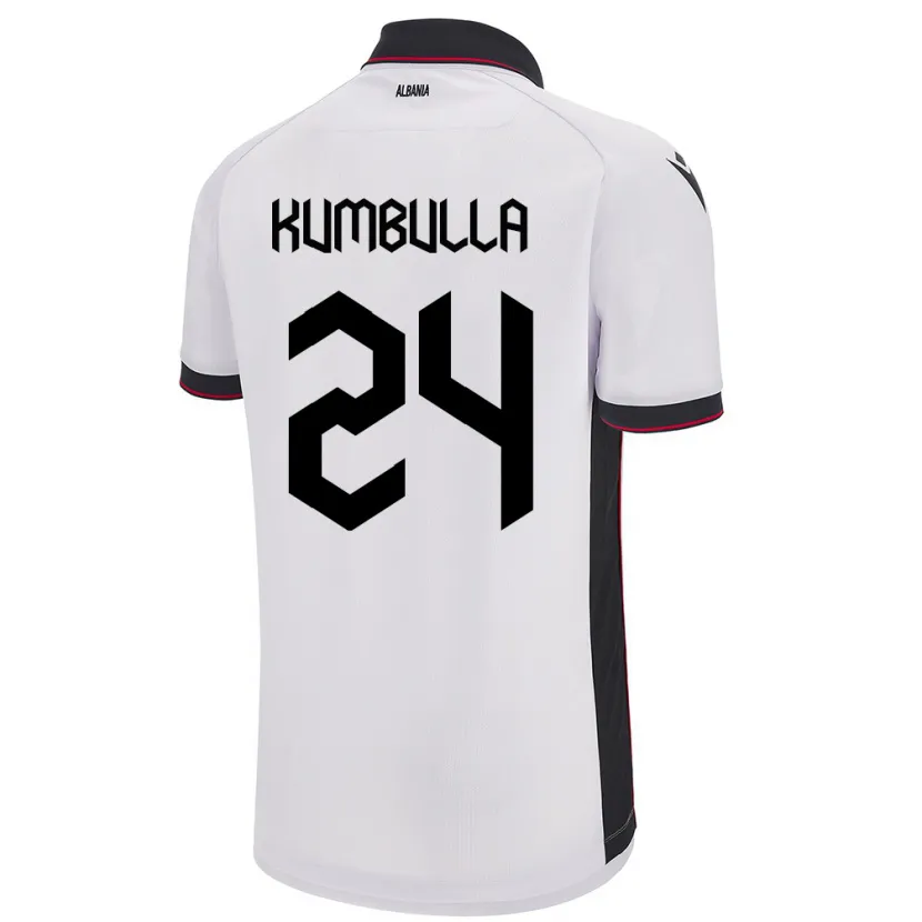 Danxen Damen Albanien Marash Kumbulla #24 Weiß Auswärtstrikot Trikot 24-26 T-Shirt Schweiz