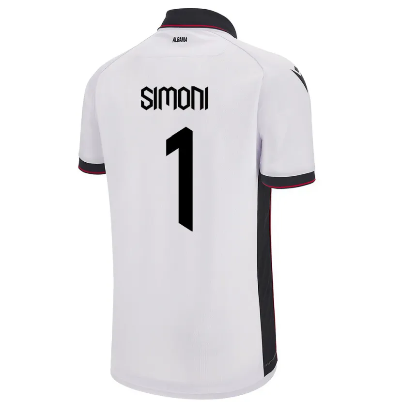 Danxen Damen Albanien Simon Simoni #1 Weiß Auswärtstrikot Trikot 24-26 T-Shirt Schweiz