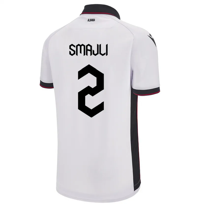 Danxen Damen Albanien Geralb Smajli #2 Weiß Auswärtstrikot Trikot 24-26 T-Shirt Schweiz