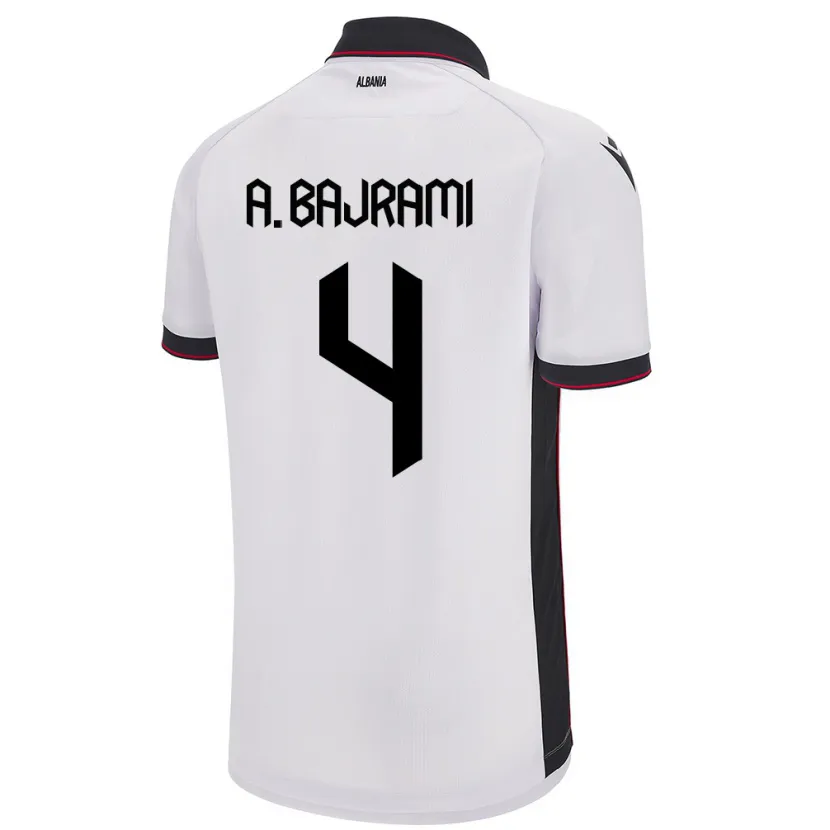Danxen Damen Albanien Adrian Bajrami #4 Weiß Auswärtstrikot Trikot 24-26 T-Shirt Schweiz