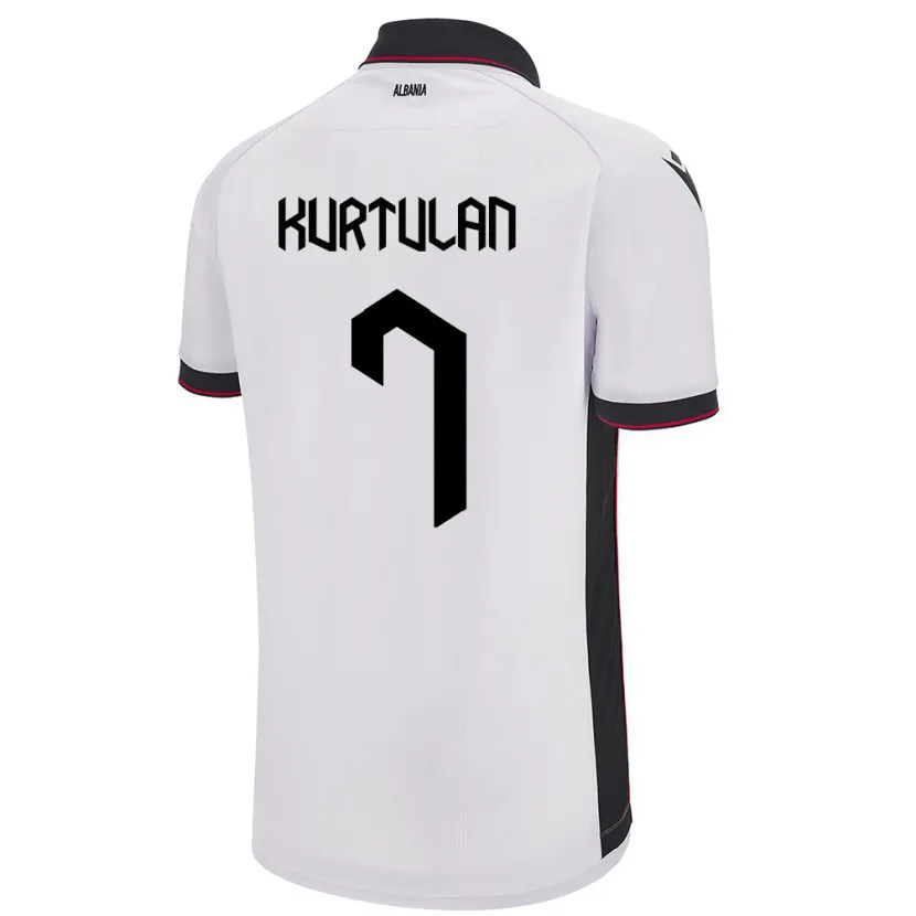 Danxen Damen Albanien Arda Kurtulan #7 Weiß Auswärtstrikot Trikot 24-26 T-Shirt Schweiz