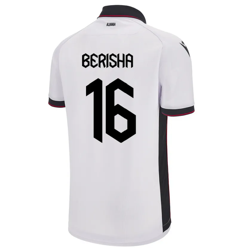 Danxen Damen Albanien Medon Berisha #16 Weiß Auswärtstrikot Trikot 24-26 T-Shirt Schweiz