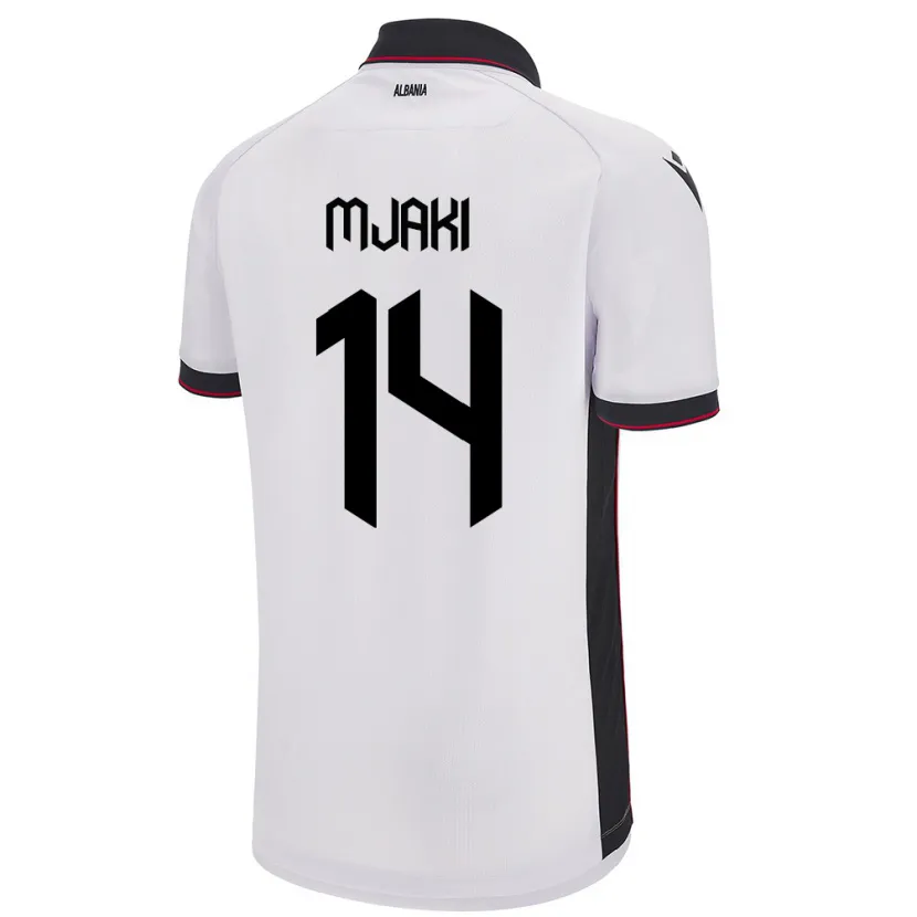 Danxen Damen Albanien Agan Mjaki #14 Weiß Auswärtstrikot Trikot 24-26 T-Shirt Schweiz