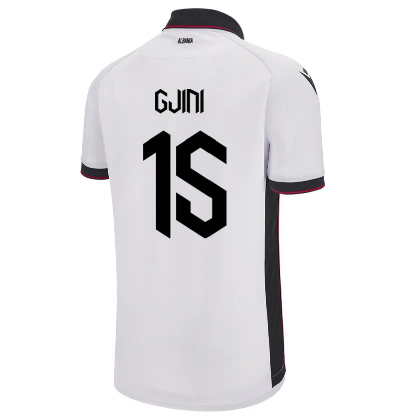 Danxen Damen Albanien Elmando Gjini #15 Weiß Auswärtstrikot Trikot 24-26 T-Shirt Schweiz