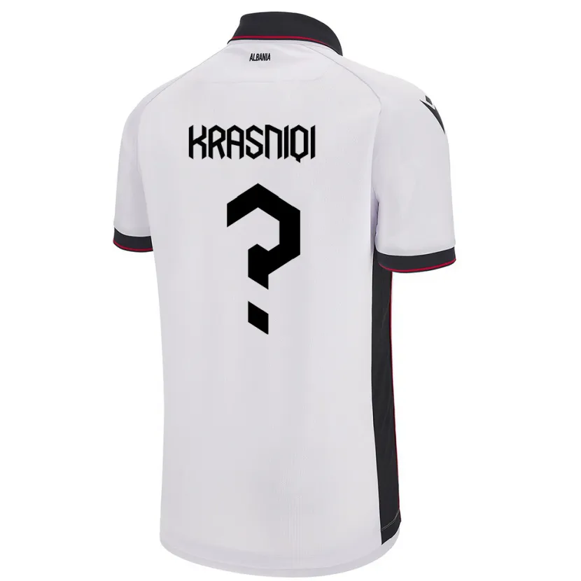 Danxen Damen Albanien Erald Krasniqi #0 Weiß Auswärtstrikot Trikot 24-26 T-Shirt Schweiz