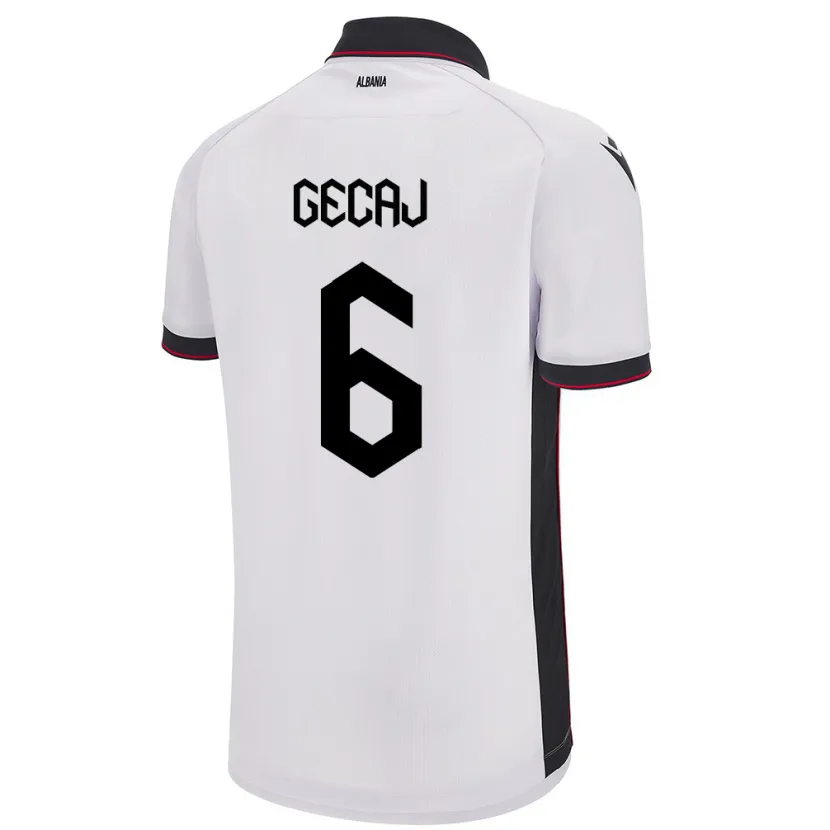 Danxen Damen Albanien Kris Gecaj #6 Weiß Auswärtstrikot Trikot 24-26 T-Shirt Schweiz