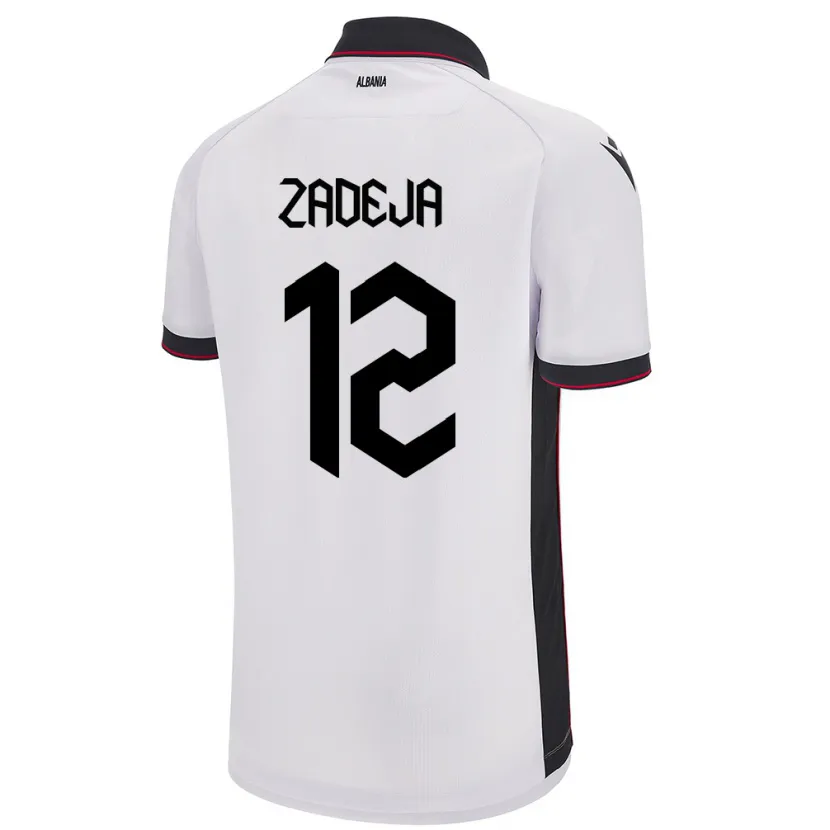 Danxen Damen Albanien Darius Zadeja #12 Weiß Auswärtstrikot Trikot 24-26 T-Shirt Schweiz