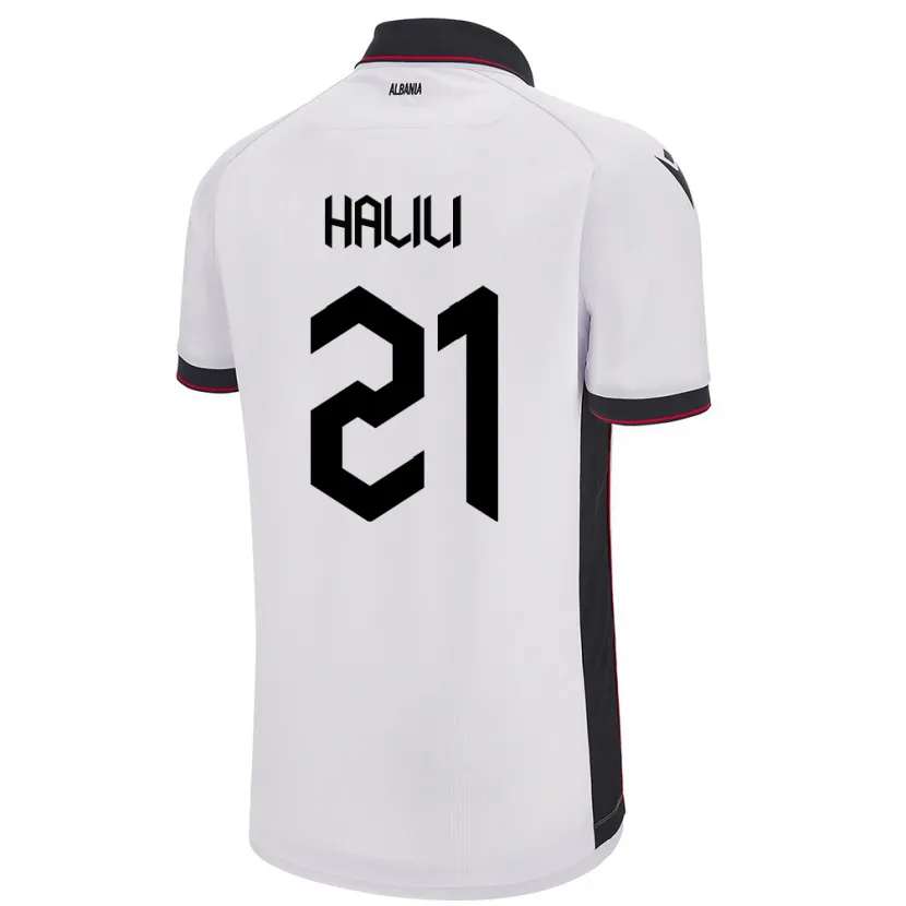Danxen Damen Albanien Renato Halili #21 Weiß Auswärtstrikot Trikot 24-26 T-Shirt Schweiz