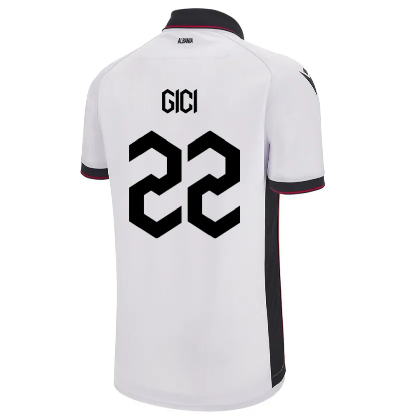 Danxen Damen Albanien Matias Gici #22 Weiß Auswärtstrikot Trikot 24-26 T-Shirt Schweiz