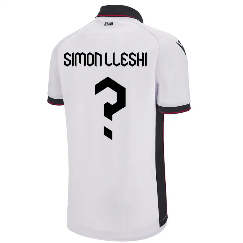 Danxen Damen Albanien Simon Lleshi #0 Weiß Auswärtstrikot Trikot 24-26 T-Shirt Schweiz