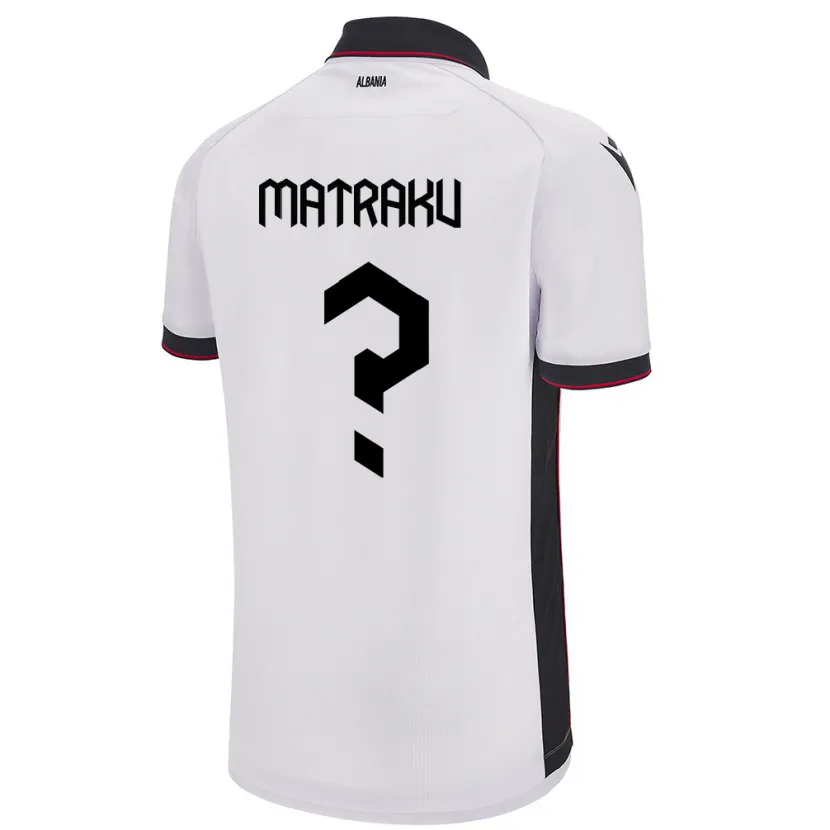 Danxen Damen Albanien Denis Matraku #0 Weiß Auswärtstrikot Trikot 24-26 T-Shirt Schweiz