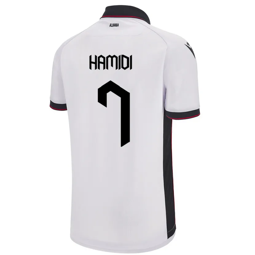 Danxen Damen Albanien Mimoza Hamidi #7 Weiß Auswärtstrikot Trikot 24-26 T-Shirt Schweiz