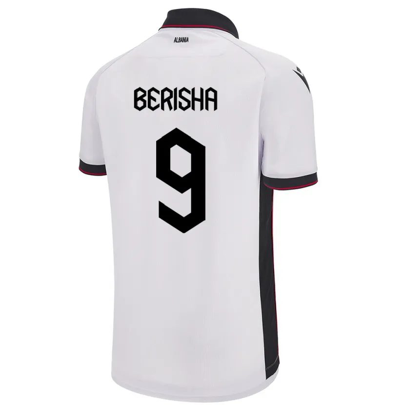 Danxen Damen Albanien Fortesa Berisha #9 Weiß Auswärtstrikot Trikot 24-26 T-Shirt Schweiz