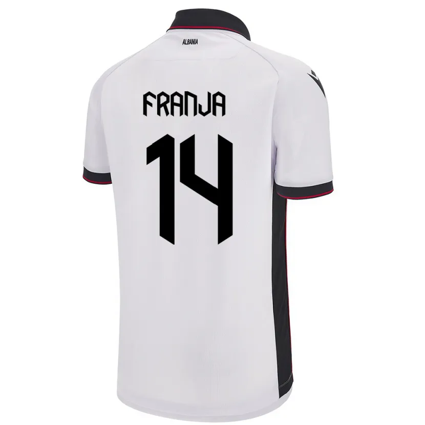 Danxen Damen Albanien Ezmiralda Franja #14 Weiß Auswärtstrikot Trikot 24-26 T-Shirt Schweiz