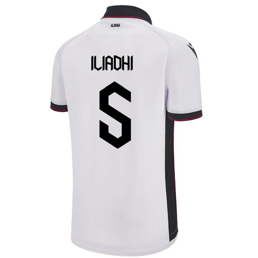 Danxen Damen Albanien Aglia Iliadhi #5 Weiß Auswärtstrikot Trikot 24-26 T-Shirt Schweiz