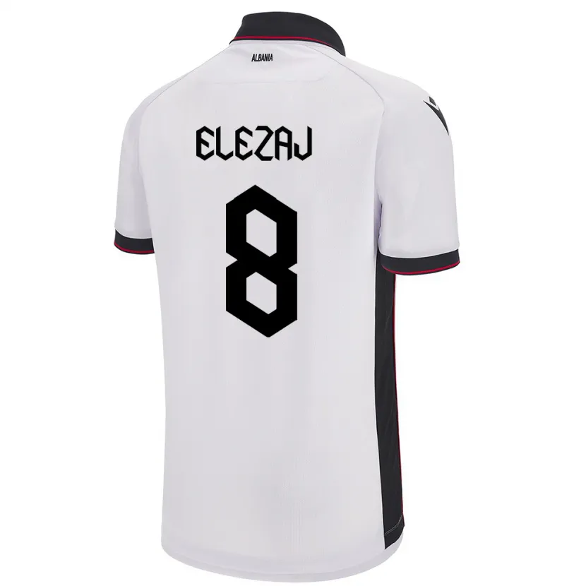 Danxen Damen Albanien Endrina Elezaj #8 Weiß Auswärtstrikot Trikot 24-26 T-Shirt Schweiz