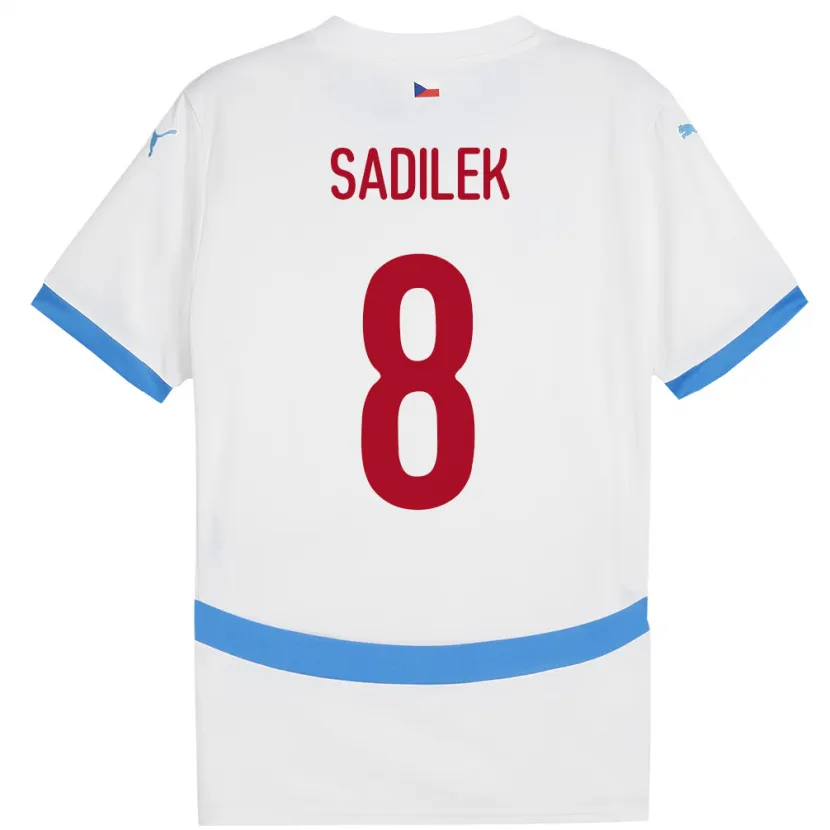 Danxen Damen Tschechien Michal Sadílek #8 Weiß Auswärtstrikot Trikot 24-26 T-Shirt Schweiz