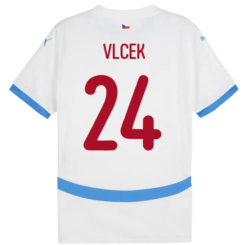 Danxen Damen Tschechien Tomas Vlcek #24 Weiß Auswärtstrikot Trikot 24-26 T-Shirt Schweiz