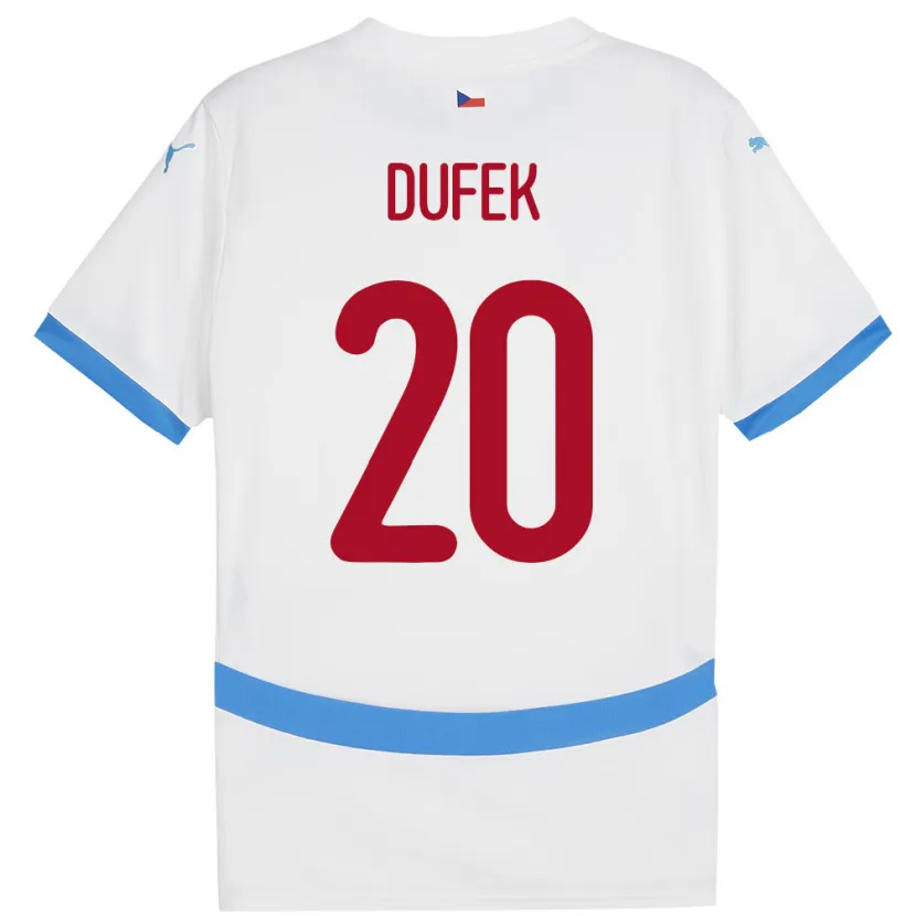 Danxen Damen Tschechien Jakub Dufek #20 Weiß Auswärtstrikot Trikot 24-26 T-Shirt Schweiz