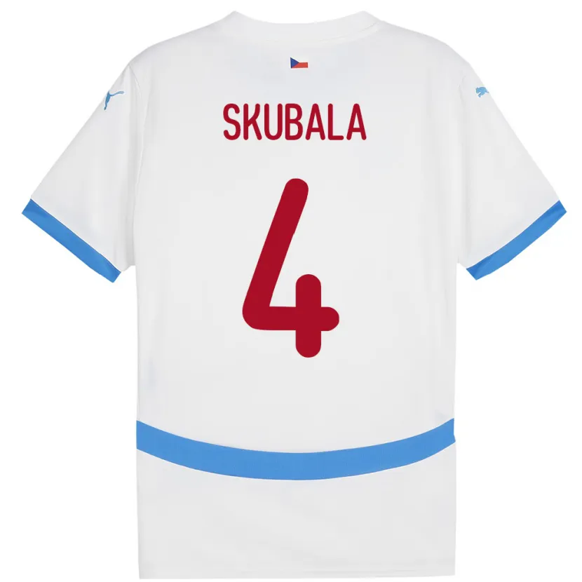 Danxen Damen Tschechien Tomas Skubala #4 Weiß Auswärtstrikot Trikot 24-26 T-Shirt Schweiz