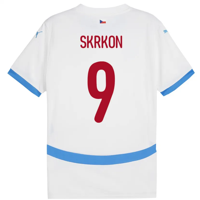 Danxen Damen Tschechien Vit Skrkon #9 Weiß Auswärtstrikot Trikot 24-26 T-Shirt Schweiz