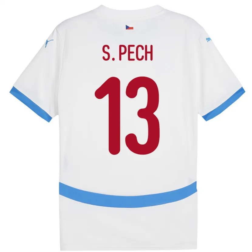 Danxen Damen Tschechien Sebastian Pech #13 Weiß Auswärtstrikot Trikot 24-26 T-Shirt Schweiz