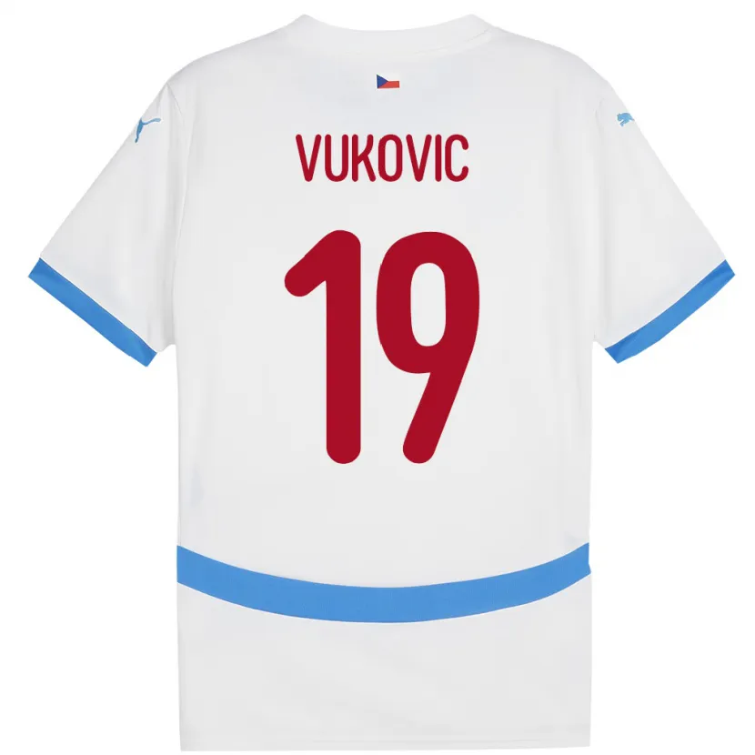 Danxen Damen Tschechien Kristian Vukovic #19 Weiß Auswärtstrikot Trikot 24-26 T-Shirt Schweiz