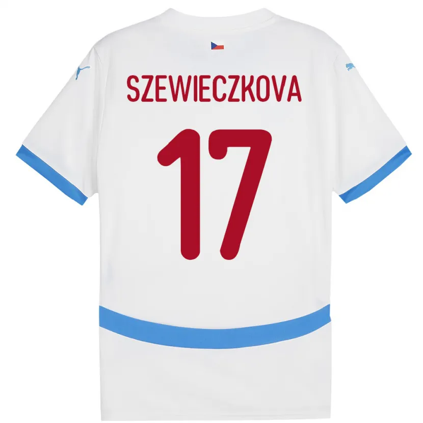 Danxen Damen Tschechien Tereza Szewieczková #17 Weiß Auswärtstrikot Trikot 24-26 T-Shirt Schweiz