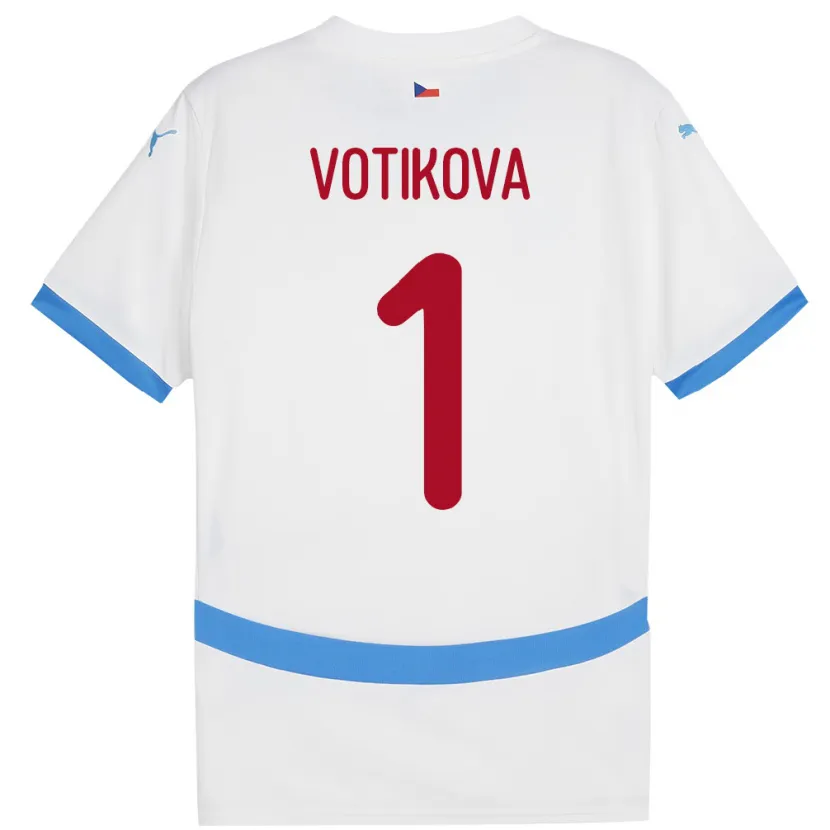 Danxen Damen Tschechien Barbora Votíková #1 Weiß Auswärtstrikot Trikot 24-26 T-Shirt Schweiz