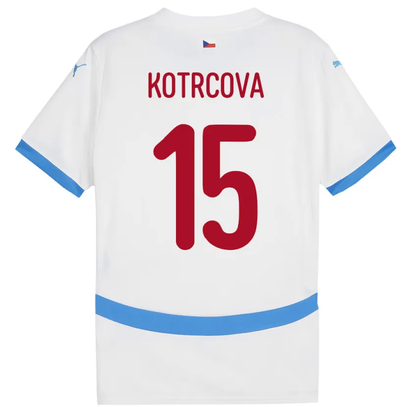 Danxen Damen Tschechien Kateřina Kotrčová #15 Weiß Auswärtstrikot Trikot 24-26 T-Shirt Schweiz
