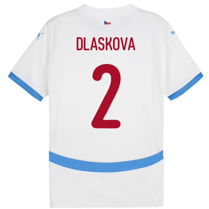 Danxen Damen Tschechien Anna Dlasková #2 Weiß Auswärtstrikot Trikot 24-26 T-Shirt Schweiz