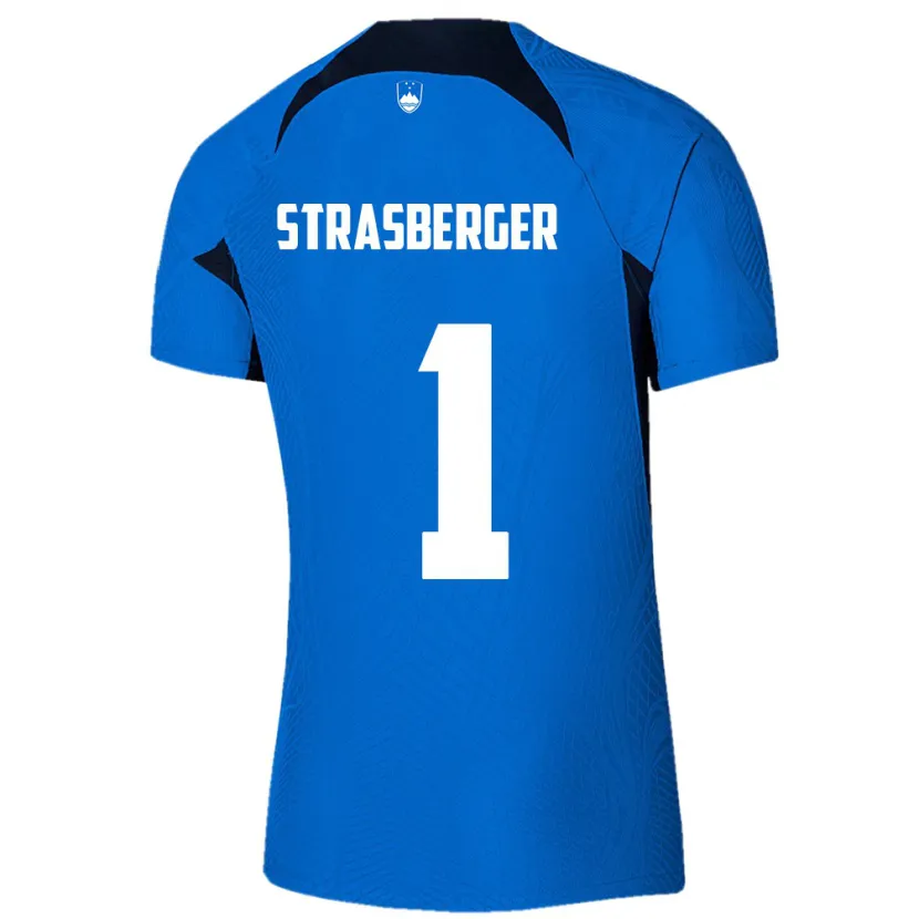 Danxen Damen Slowenien Tim Strasberger #1 Blau Auswärtstrikot Trikot 24-26 T-Shirt Schweiz