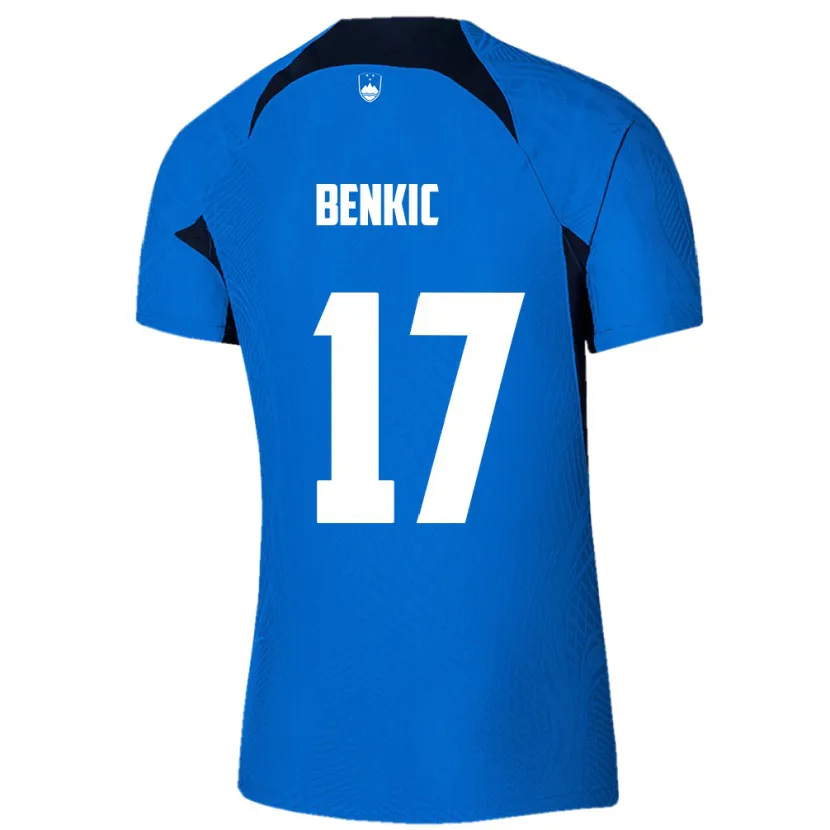 Danxen Damen Slowenien Kevin Benkic #17 Blau Auswärtstrikot Trikot 24-26 T-Shirt Schweiz