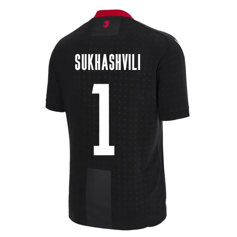 Danxen Damen Georgien Teona Sukhashvili #1 Schwarz Auswärtstrikot Trikot 24-26 T-Shirt Schweiz