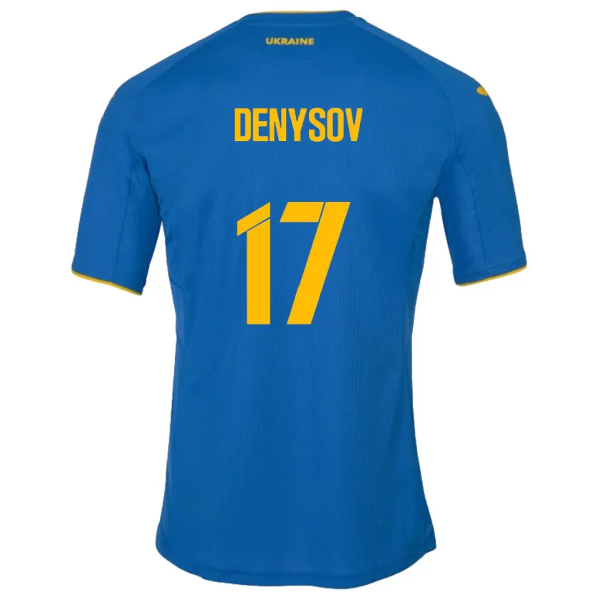 Danxen Damen Ukraine Ivan Denysov #17 Blau Auswärtstrikot Trikot 24-26 T-Shirt Schweiz