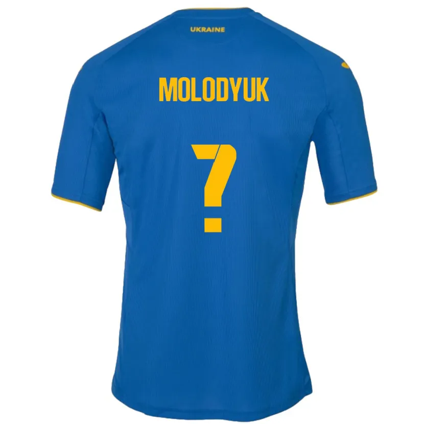 Danxen Damen Ukraine Yelyzaveta Molodyuk #0 Blau Auswärtstrikot Trikot 24-26 T-Shirt Schweiz