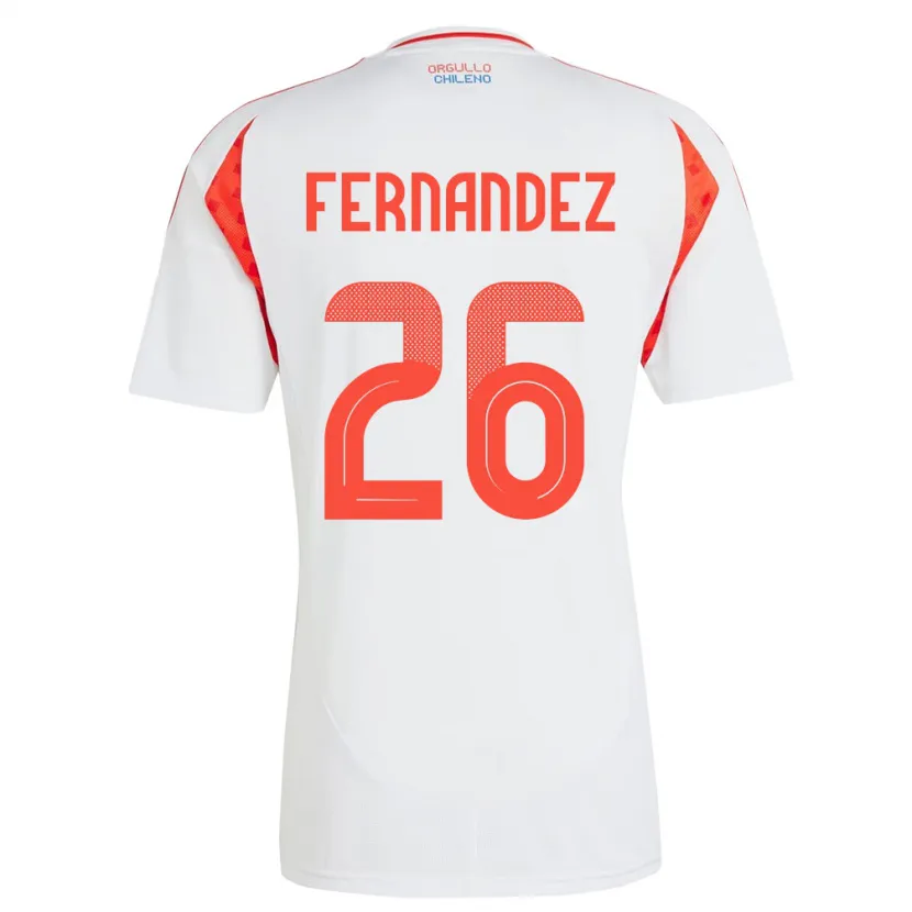 Danxen Damen Chile Nicolás Fernández #26 Weiß Auswärtstrikot Trikot 24-26 T-Shirt Schweiz