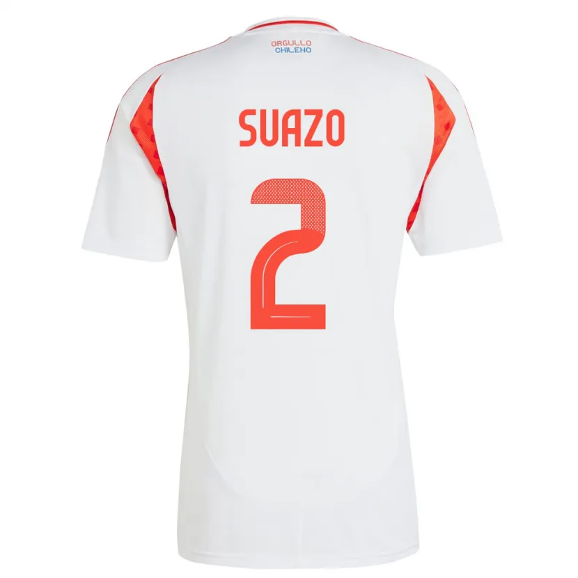 Danxen Damen Chile Gabriel Suazo #2 Weiß Auswärtstrikot Trikot 24-26 T-Shirt Schweiz