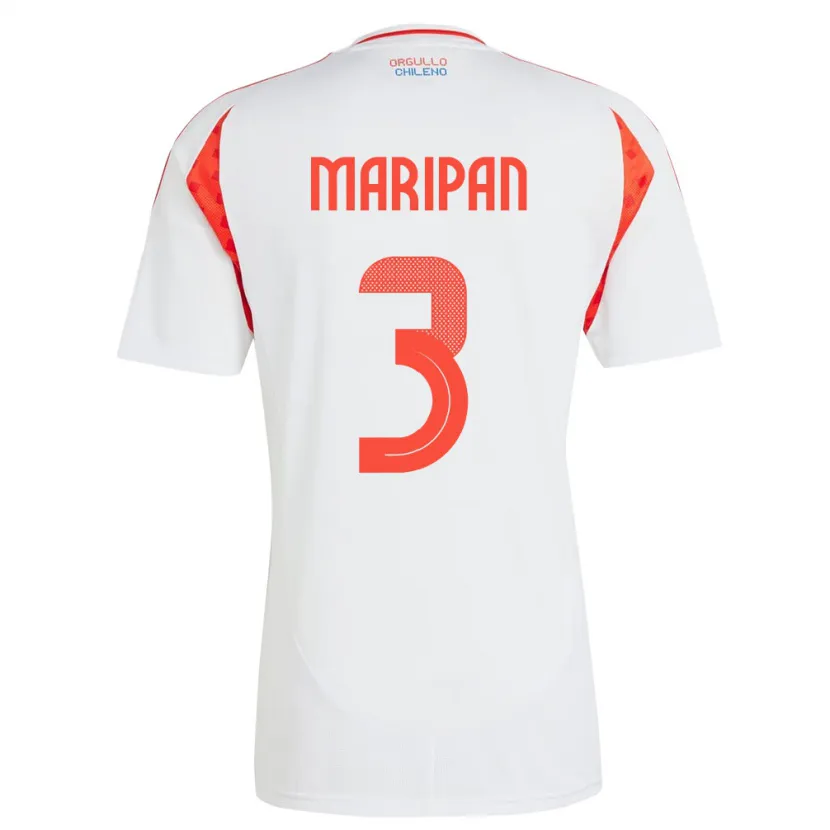 Danxen Damen Chile Guillermo Maripán #3 Weiß Auswärtstrikot Trikot 24-26 T-Shirt Schweiz
