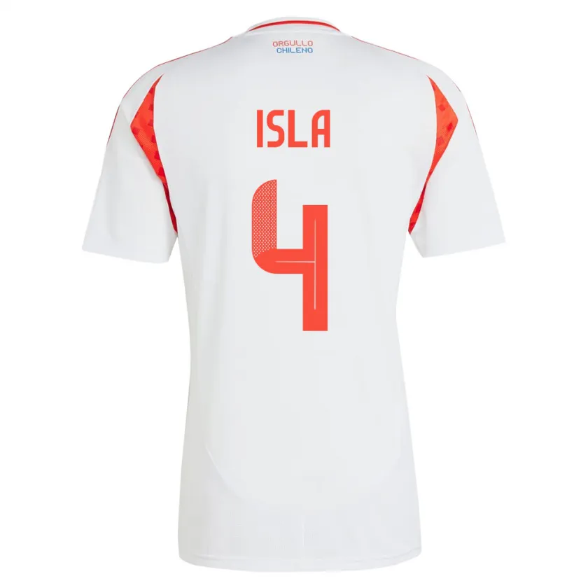 Danxen Damen Chile Mauricio Isla #4 Weiß Auswärtstrikot Trikot 24-26 T-Shirt Schweiz