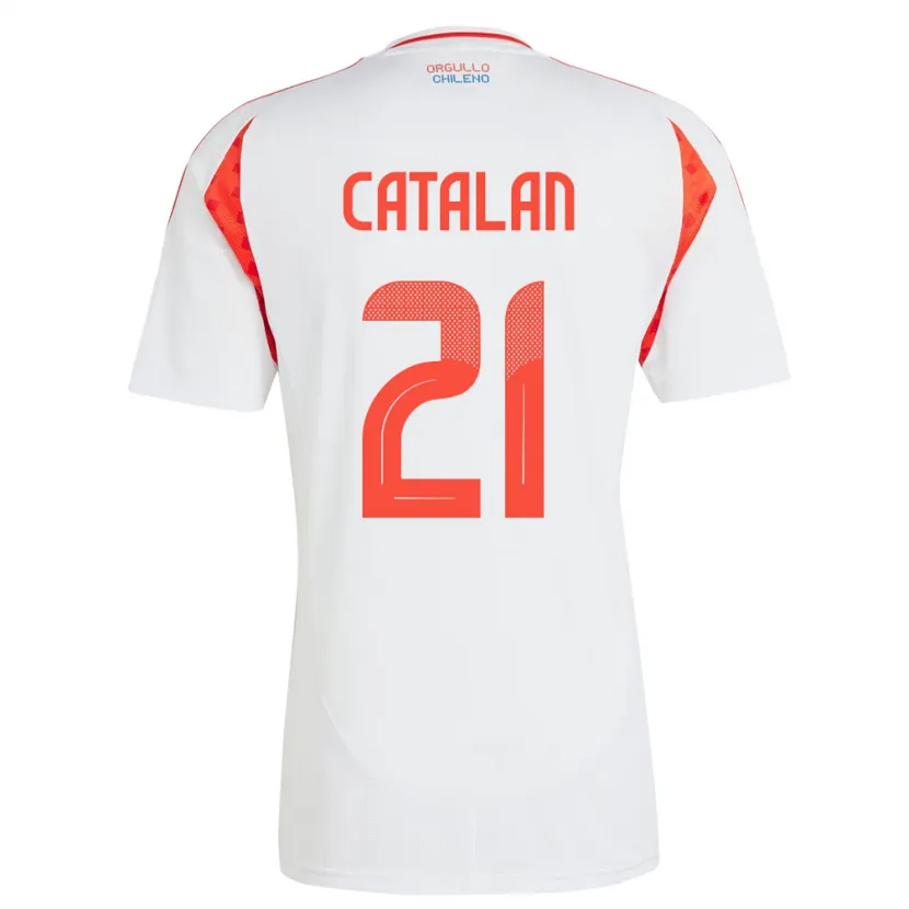 Danxen Damen Chile Matías Catalán #21 Weiß Auswärtstrikot Trikot 24-26 T-Shirt Schweiz