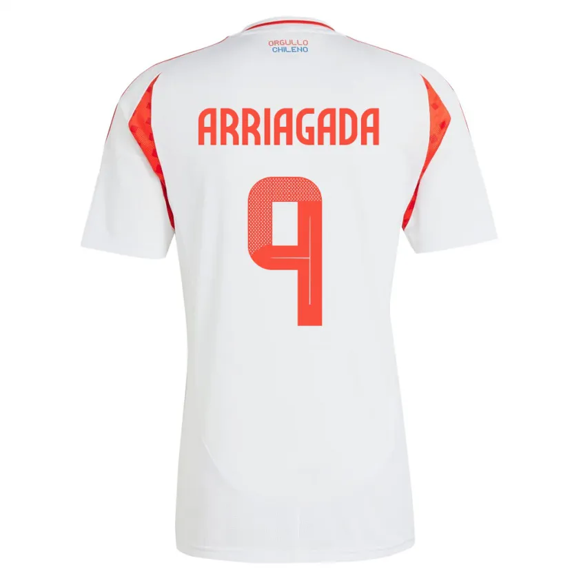 Danxen Damen Chile Luciano Arriagada #9 Weiß Auswärtstrikot Trikot 24-26 T-Shirt Schweiz
