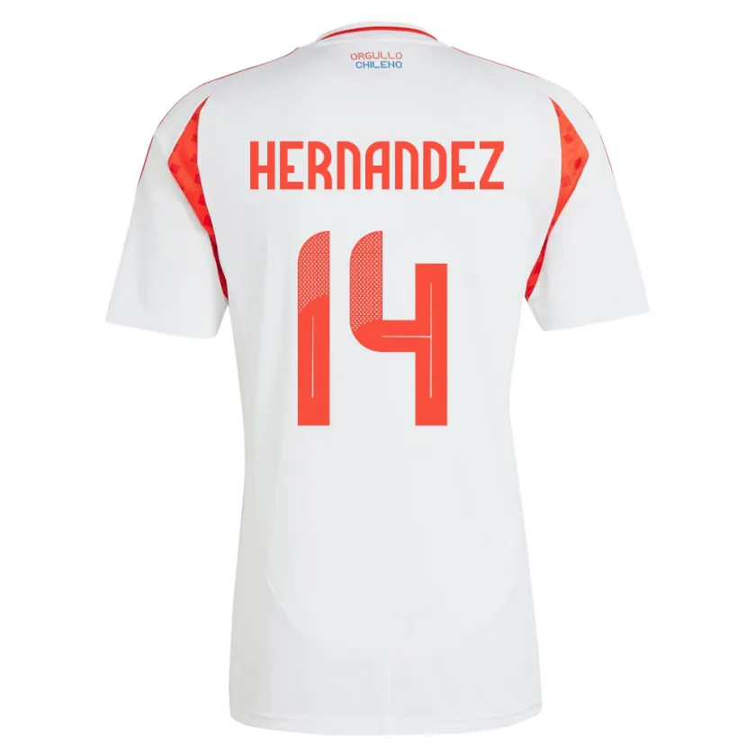 Danxen Damen Chile Leandro Hernández #14 Weiß Auswärtstrikot Trikot 24-26 T-Shirt Schweiz