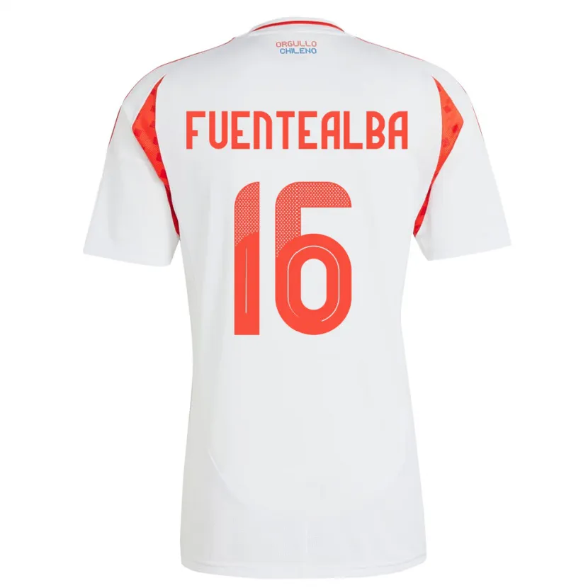 Danxen Damen Chile Jeison Fuentealba #16 Weiß Auswärtstrikot Trikot 24-26 T-Shirt Schweiz