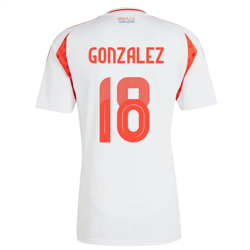 Danxen Damen Chile Bryan González #18 Weiß Auswärtstrikot Trikot 24-26 T-Shirt Schweiz