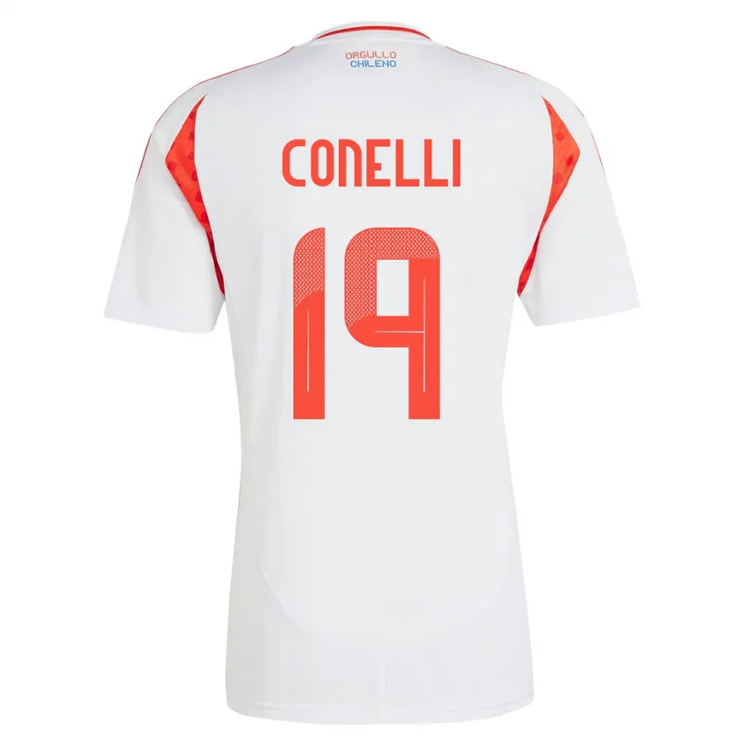 Danxen Damen Chile Vicente Conelli #19 Weiß Auswärtstrikot Trikot 24-26 T-Shirt Schweiz