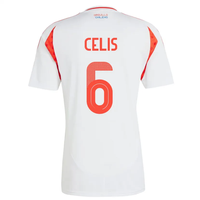 Danxen Damen Chile Milovan Celis #6 Weiß Auswärtstrikot Trikot 24-26 T-Shirt Schweiz