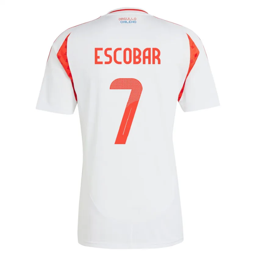 Danxen Damen Chile Bastián Escobar #7 Weiß Auswärtstrikot Trikot 24-26 T-Shirt Schweiz