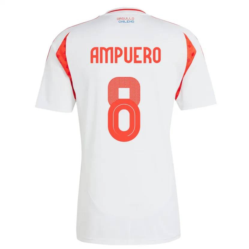 Danxen Damen Chile Benjamín Ampuero #8 Weiß Auswärtstrikot Trikot 24-26 T-Shirt Schweiz